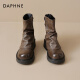 Daphne Short Boots Women's Spring and Autumn Martin Boots Women's 2024 New Maillard Boots Women's Thick Solemn Versatile Brown Pants Boots