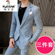 Woodpecker Korean style casual spring and autumn suit men's slim business formal wear Sina Piushuai thin casual small suit for men 1917 gray suit + pants + T-shirt XL recommended 122-131Jin Jin equals 0.5 kg