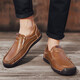 Camel men's shoes for autumn new genuine leather soft sole loafers one-size large-size hand-sewn casual leather shoes for men 9918 dark brown 4326.5