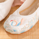 Xier Cloth Shoes Women's Hanfu Embroidered Cloth Shoes Chinese Style Hanfu Embroidered Shoes Soft Sole Retro Cheongsam Costume Shoes Single Shoes White 38