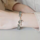 BOSFRU original design natural green ghost melaleuca crystal women's bracelet simple style sterling silver high-end gift for girlfriend, suitable for clean hands 15cm