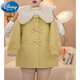 
Disney Girls Doll Collar Woolen Coat 2025 Autumn and Winter Medium Large Children Thick Plush Plus Plush Jacket Sweet Style Medium Long Big Red Plus Plus Plush Coat [Single] 130cm