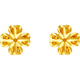 Saturday blessing yellow 18K gold earrings, gold four-leaf clover earrings, birthday gift for women C0913580 pair