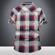 NJSKAKW SOMMER SOMMER NEUES Herren Shirts Hemd Lose Lose großer Baumwollplaid-Freihemd-Hemd mittleren und jung