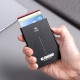 V.NINE anti-theft brush NFC anti-degaussing card holder metal ultra-thin small card holder men's aluminum bank card holder anti-read protection card box for husband and boyfriend birthday gift Valentine's Day New Year gift black