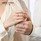 Shenglanxin sterling silver couple ring 999 pure silver pair ring light luxury high-end design birthday Chinese Valentine's Day gift for girlfriend Free engraving The Little Prince and the Rose Type A