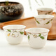 Jin Lan Jade Tangshan bone china 2-inch shot glass mini spirit cup Magnolia wine set 40 ml rice wine cup Kung Fu tea cup Champs Elysees-Magnolia wine glass 6 pieces