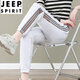 JEEP SPIRIT冰丝女裤子夏季2024新款女士运动休闲裤薄款速干束脚哈伦裤 5633-6#深灰 673/灰色 L 建议95-110斤