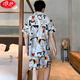 Langsha Youth Ice Seide Pyjamas Herren Sommer Dünne Kurzarmshorts 2025 Neuer Sommer-Hausanzug Set High-End (BBA) Ice Seiden G723 XL (Vorgeschlagene Größe 175, Gewicht 130