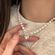 French freshwater pearl necklace light luxury niche design high-end love OT buckle sterling silver clavicle chain wholesale pearl necklace 925 silver