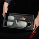 Dongdao Ru Kiln Henan Heritage Fuyuan One Pot Two Cups Ceramic Kung Fu Complete Tea Set Opening Ru Porcelain Gift Box 2025 Yisi Model 3-piece Set