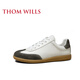 THOM WILLS【舒适软内里】德训鞋男经典夏季休闲百搭透气板鞋运动鞋2024新款 深灰白色G761 42 /8码