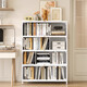 Yulixing household steel bookcase storage rack floor-standing living room iron-art flip door dustproof multi-layer storage cabinet rack children's bookshelf arc elegant white 5 door-1695*500*350mm