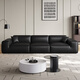 
Munich Italian minimalist black cow genuine leather sofa living room directly seated deep and thickened living room sofa 683