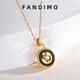 Fantimo light luxury jewelry agate necklace for women 18 gold k inlaid with diamond color gold clavicle chain simple daily 18k diamond agate necklace brand gift box + SF Express