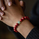 Li Juming Cinnabar Bracelet Men and Women's Year Purple Gold Sand Jewelry Gift Hetian Jade Transfer Bead Bracelet Amulet Buddha Beads