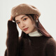 Siggi Wool Beret Women's Autumn and Winter Solid Color Fashion Versatile Korean Painter Hat Retro Bere Hat Mocha