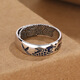DidiZoo retro landscape blue enamel carp auspicious cloud ring female personality national trend ethnic style koi open ring for men and women HR511 auspicious cloud carp ring opening adjustable