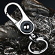 Pengjing porte-clés de voiture pour hommes simple personnalisé porte-clés d'affaires pendentif haut de gamme créatif taille en métal suspendu boucle anneau pendentif couleur chrome