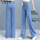 Spechts Sommerdünne Tennis Jeans Frauen 2025 Neue lose Hose mit breitem Bein hoher Taille Slimming Trendy Straight-Leg Hosen 6172-Blue neun Punkte 29 Vorschläge 110-120jin [Jin gleich 0,5 kg]