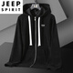 Jeep Spirit Cord -Herrenjacke mit Kapuze Frühling und Herbst Großgröße Casual Vielseitige Strickjacke Pullover Top Jacket 12099 Brown 5xl 200225jin [Jin gleich 0,5 kg] über