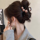 Two lifetimes of happiness elegant temperament beads grab clip medium-sized hair shark clip hair clip women 2025 new high-end hair accessories on the back of the head tea transparent bottom clip [deep coffee]