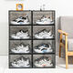 Acrylic shoe box fully transparent magnetic hard plastic transparent drawer type shoe box shoe storage box plus front door transparent black 20 pieces