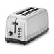 CUISINART long slot toaster, 2-slice stainless steel multi-function toaster, retro silver, bread thawing and heating, small toaster for home breakfast