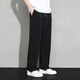
Dingfengbaoluo pants men's spring and summer thin fast drying trendy sports ice silk straight casual trousers 235 black XL