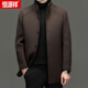 
Hengyuanxiang (HYX) woolen coat for men's mid-length autumn and winter down liner can be taken off Daddy's jacket Gray 180