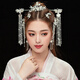 Hanfu hair crown, women's ancient style headwear, full set of ancient costumes, fairy style, tassels, rocking wig hairpin, style 1, platinum ear clip style