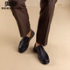 Aokang business casual leather shoes sheepskin soft sole comfortable lace-up work shoes black size 41