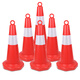 Quxing Reflective Road Cone Plastic Cone Red and White Universal Parking Space Cone Barrel Transportation Facilities 6 Pack