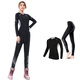 
Alen Botun quick-drying clothes for women ski thermal underwear running yoga sports suit inner wear clothes winter fitness outdoor mountaineering plus fleece two-piece set A[quick-drying warm] L