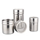 Ruoyuan stainless steel powder can powder spreader with dense mesh hole powder tube pepper pot fancy coffee powder spreader mesh mesh sieve large size 6.5*11.5 (with dust cover)