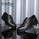 Goldlion men's shoes business formal shoes autumn simple lace-up suit lightweight leather shoes 59674007501A black size 40