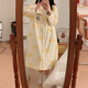 Ou Luxi with breast pad waiting for delivery for pregnant women's nightgown for women with long sleeves for spring and autumn confinement clothes before and after delivery, can be breastfeeded and loosely worn outside. MXR12004 2XL code (recommended 140-160Jin [Jin equals 0.5 kg])