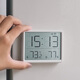 Refrigerador magnético delgado Cocina electrónica Reloj Estudiante de la alarma digital Multifunción Tabla de temperatura electrónica Reloj Black 9905 (colgante magnético/columpio/pared)