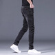 Canelin Kiskha jeans men's spring and autumn trendy brand elastic slim feet straight trousers business trend men's casual long pants men 1049 grey 28