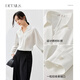 Shandubila French white shirt women's autumn new temperament commuter interview top fashionable design shirt white M