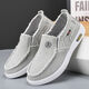 2024 Frühlings-, Sommer- und Herbst-New Old Peking-Stoffschuhe Herren-Ein-Fuß-Leinwandschuhe Herren nicht schlau atmungsaktiv und Anti-Odor-Bettlerschuhe N01 Gray 40