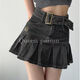 
Langwei Feray retro American hot girl ripped hip skirt for women spring and summer new high-waist A-line half-body pleated short skirt 16851 retro blue [no lining] S (80-95Jin [Jin equals 0.5 kg])