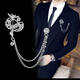Nianfu Chinese style fashionable men's suit brooch set with diamonds Chinese dragon chain tassel collar pin dress accessories for wife gold