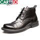 Cartelo Light Luxus High-End-Herbst- und Winterkopfschicht Kuhläppchen-Leder atmungsaktivem Martin Boots Herren Chelsea Short Stiefel mittelgroße vielseitige High-Top-Freizeitschuhe 8116 Single-Layer ohne innere 40
