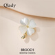 Qlady cat's eye stone four-leaf clover brooch high-end women's magnetic buckle corsage silk scarf buckle anti-exposure pin accessories birthday gift