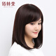 Baisitang Wig Cabello largo para mujeres Cubierta completa Tapa completa Cubierta de cabello Largo Cabello liso Temperatura ambiente de seda (marrón oscuro) (B719)