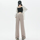 Miduli maternity pants winter wide-leg pants plus velvet glutinous rice pants straight casual pants maternity wear winter oatmeal color L