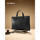 Samsonite JD Outlet Men's Handbag Computer Bag Casual Commuting Cow Leather Briefcase Birthday Gift TK9 BLACK 12.1-13 inches