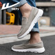 Huili zapatos para hombres zapatos lienzo suaves zapatos casuales primavera y verano nuevos zapatos de tela para hombres de mediana edad zapatos transpirables para correr gris 42