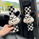 Correo de la altura de hombro del cinturón de seguridad del automóvil sentimiento de cuello anti-deslizante cuatro estaciones de dibujos animados universales decoración interior de automóvil cubierta protectora para mujeres en gafas de verano arco de los hombros a cuadros de cachorro